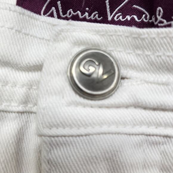Gloria Vanderbilt Jeans Womens 12P PETITE White High Rise Straight Leg Stretch - Picture 3 of 14
